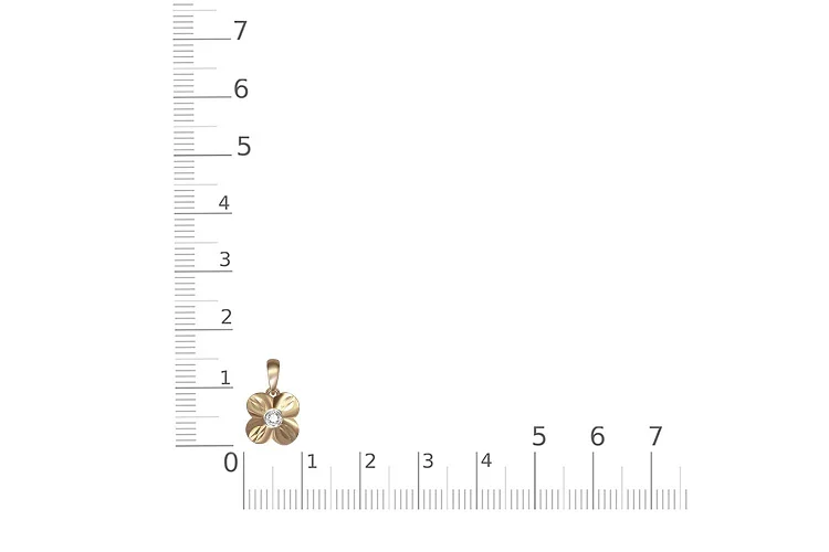 Подвеска Цветок из жёлтого золота с фианитом