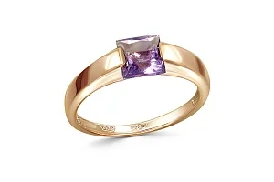 Кольцо из красного золота с аметистом