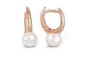 Серьги из красного золота с 2 жемчужинами
