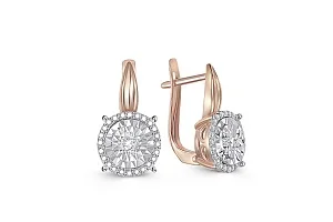 Серьги из красного золота с 50 бриллиантами