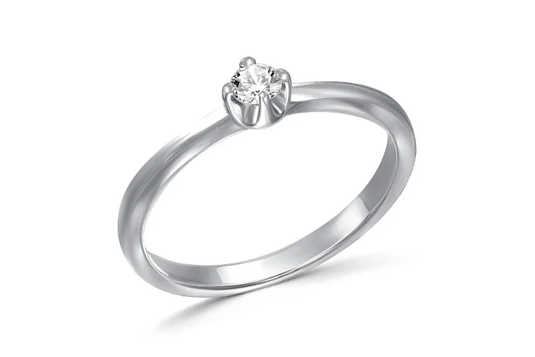 Кольцо из белого золота с бриллиантом