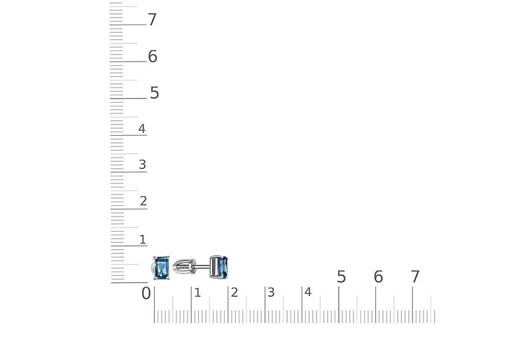 Серьги-пусеты из белого золота с 2 топазами лондон