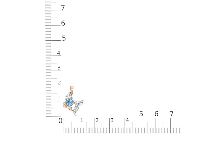 Подвеска из красного золота с топазом swiss и 28 фианитами