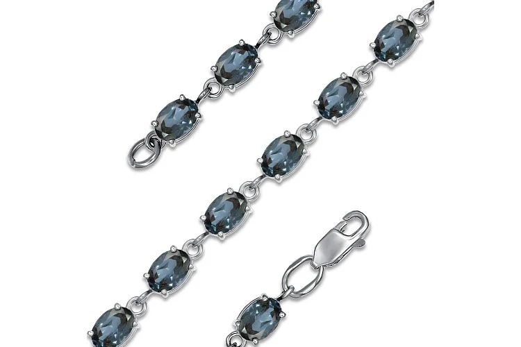 Браслет Дорожка из белого золота с 17 топазами лондон