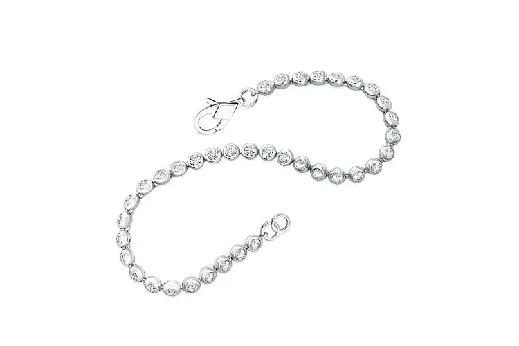 Браслет Дорожка из белого золота с 39 муассанитами