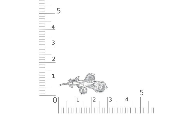 Брошь Цветок из белого золота с 9 бриллиантами