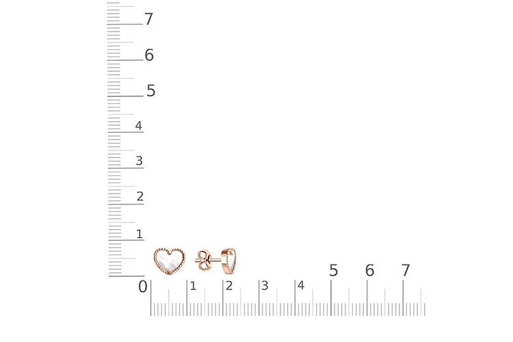 Серьги-пусеты из красного золота с перламутром