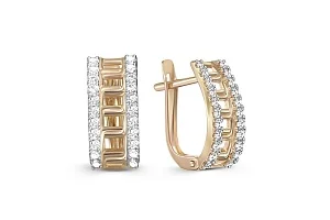 Серьги из жёлтого золота с 44 фианитами