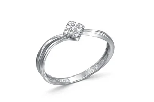 Кольцо из белого золота с 9 бриллиантами