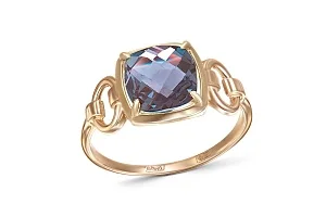 Кольцо из красного золота с александритом