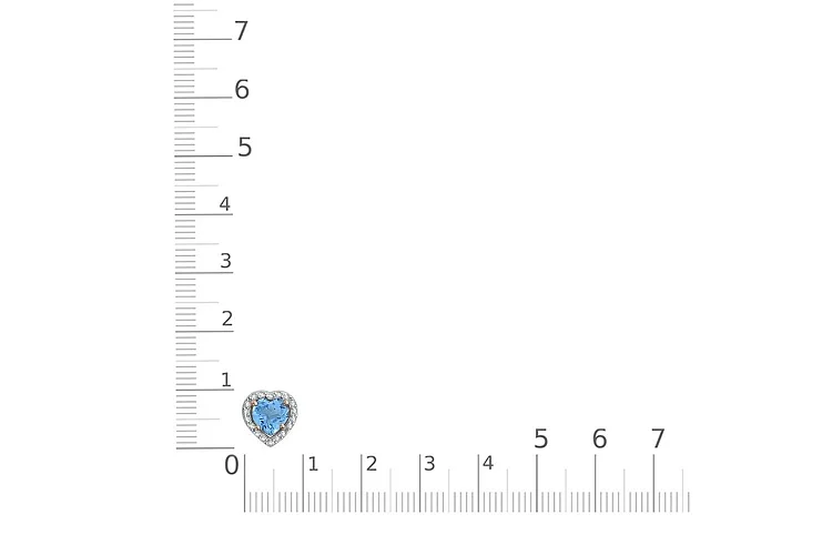 Подвеска Сердце из красного золота с топазом swiss и 18 фианитами