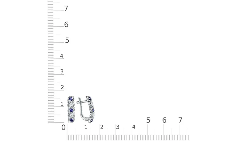 Серьги из белого золота с 6 сапфирами и 24 бриллиантами
