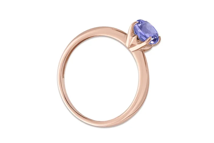Кольцо из красного золота с танзанитом