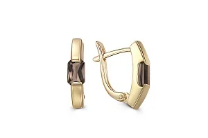 Серьги из жёлтого золота с 2 раухтопазами