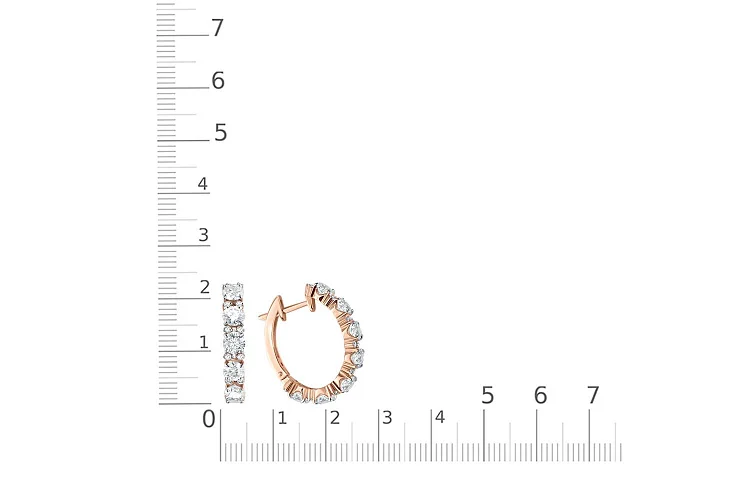 Серьги из красного золота с 46 муассанитами