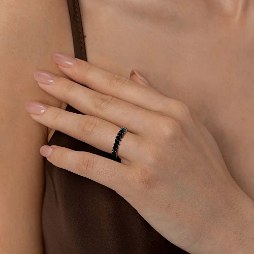 Кольцо Дорожка из жёлтого золота с 24 шпинелями