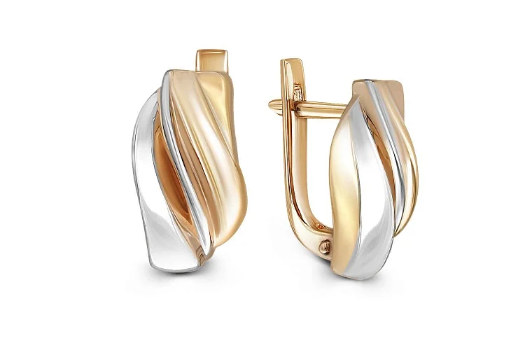 Серьги из жёлтого золота без вставок