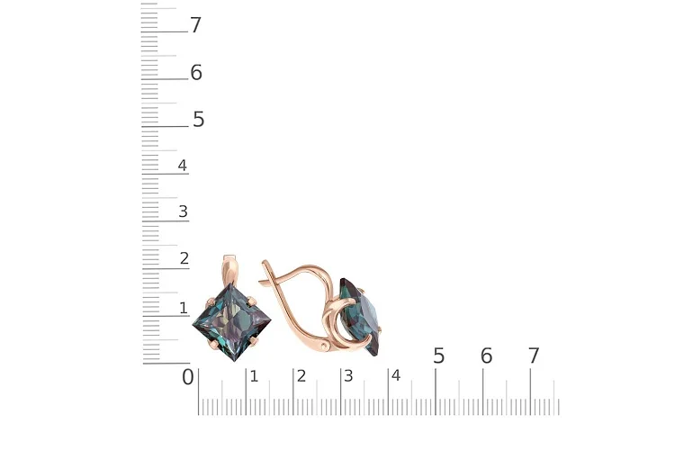 Серьги из красного золота с 2 александритами