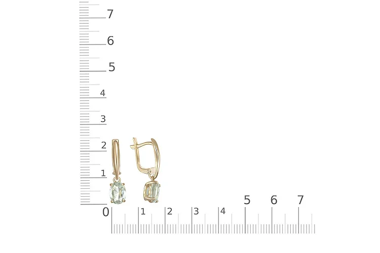 Серьги из жёлтого золота с 2 аметистами