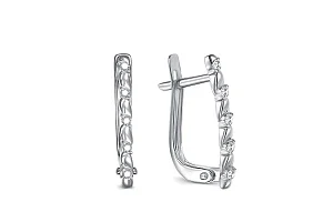 Серьги Дорожки из белого золота с 10 фианитами