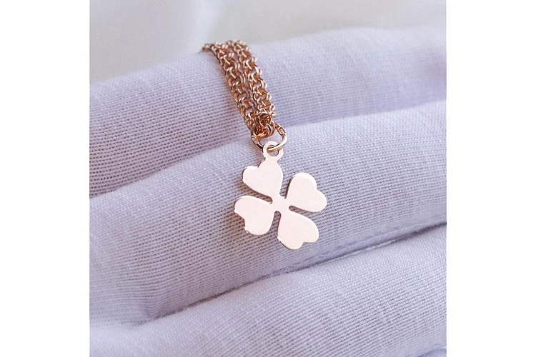 Подвеска Клевер из красного золота без вставок