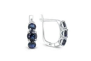 Серьги из белого золота с 6 корундами