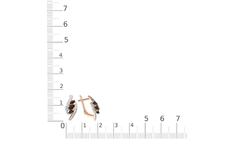 Серьги из красного золота без вставок