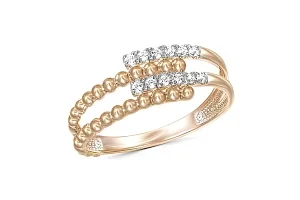 Кольцо из красного золота с 12 бриллиантами