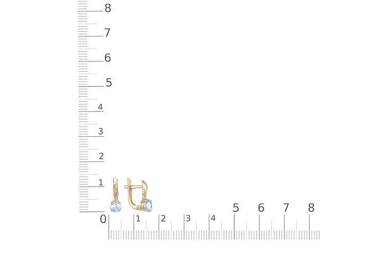 Серьги из жёлтого золота с 2 топазами sky