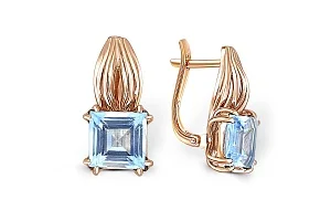 Серьги из красного золота с 2 топазами sky