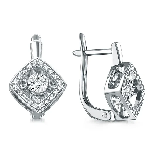Серьги из белого золота с 42 бриллиантами