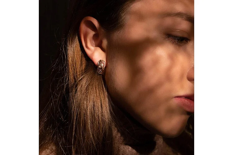 Серьги из красного золота без вставок