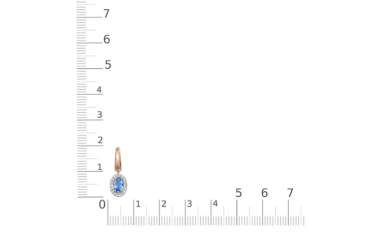 Подвеска из красного золота с топазом swiss и 18 фианитами