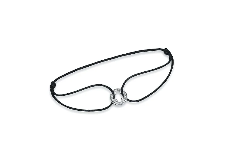 Браслет Клевер из белого золота с 20 фианитами