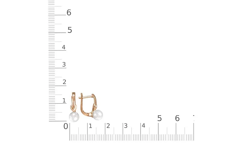 Серьги из красного золота с 2 жемчужинами