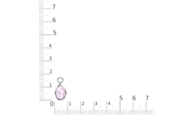 Подвеска серёг-трансформеров из белого золота с кварцем