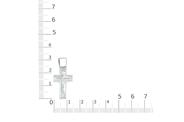 Крест из белого золота с бриллиантом