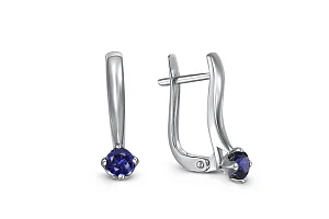 Серьги из белого золота с 2 корундами