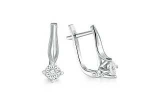 Серьги из белого золота с 2 бриллиантами