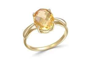 Кольцо из жёлтого золота с цитрином