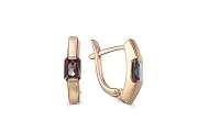 Серьги из красного золота с 2 александритами