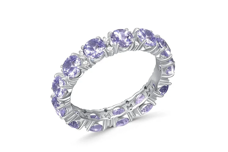 Кольцо Дорожка из белого золота с 39 фианитами