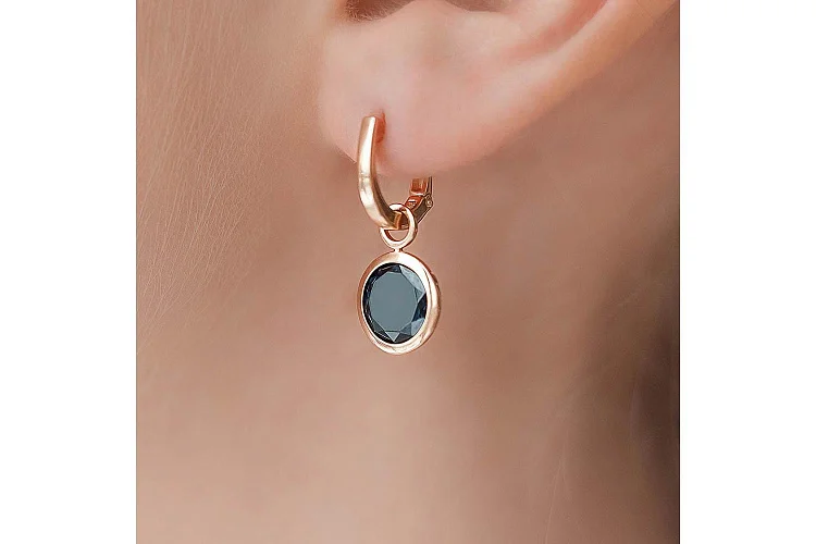 Серьги-трансформеры из красного золота с 2 топазами лондон