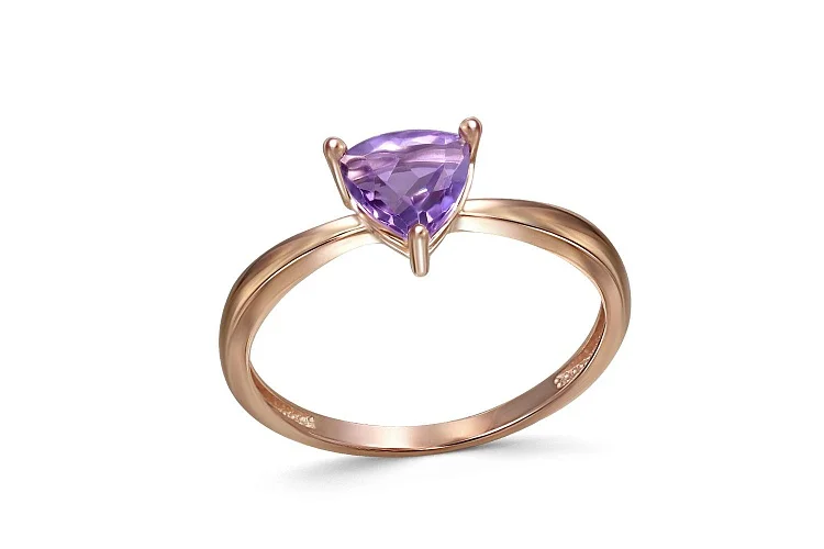 Кольцо из красного золота с аметистом