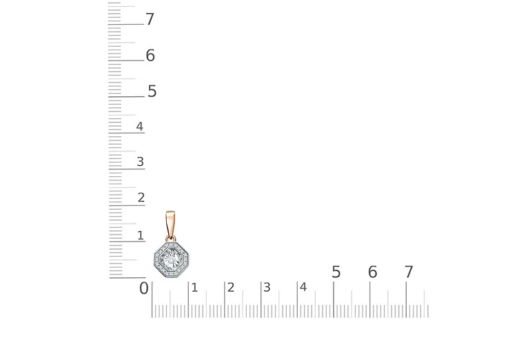 Подвеска из красного золота с 21 выращенными бриллиантами