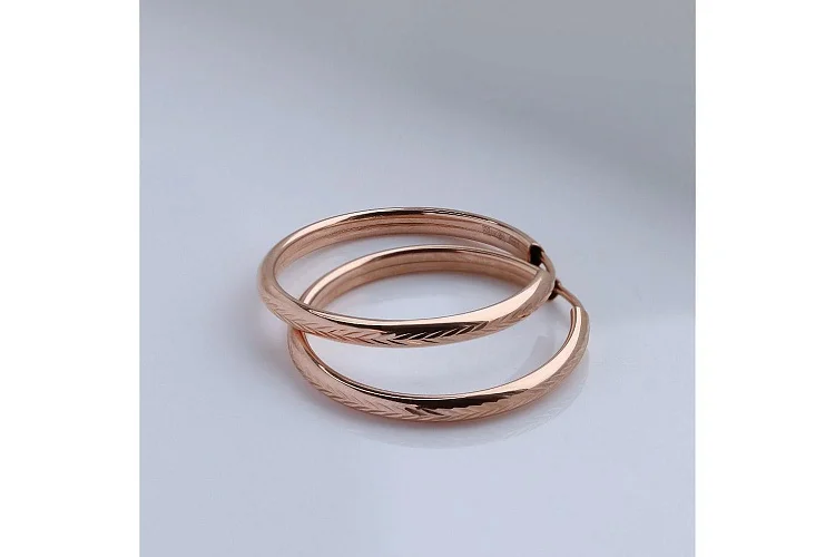 Серьги-конго из красного золота без вставок