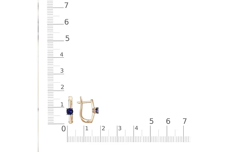 Серьги из красного золота с 2 корундами