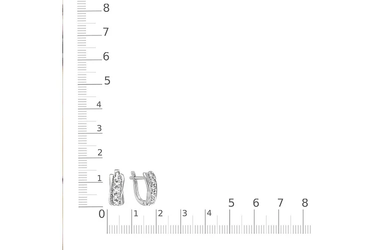 Серьги Дорожки из белого золота с 10 бриллиантами