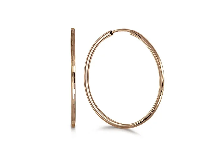 Серьги-конго из красного золота без вставок