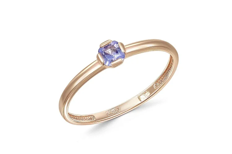 Кольцо из красного золота с ситаллом